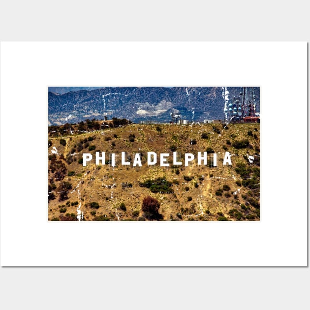 Philadelphia Holywood Sign Wall Art by Philly Drinkers